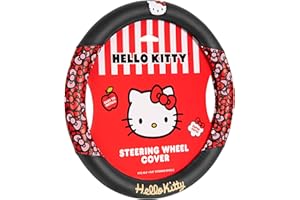 CARBELLA Sanrio Hello Kitty Bows Car Steering Wheel Cover, Universal Fit Cute Car Accessories for Women Stylish Decor Gifts Hello Kitty Accessories - Fits Standard Wheels 14.5"-15"