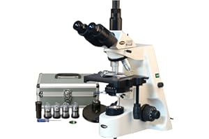 AmScope T690C-PCT200-PL Phase-Contrast Trinocular Compound Microscope, 40X-2500X Magnification, WH10x and WH25x Super-Widefie