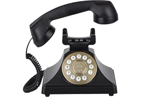 MCHEETA Audio Guest Book Wedding Phone, Wireless Audio Guestbook Phone, Assemble & Reusable Voicemail Recording for Weddings, Graduation Parties and Banquets, Alternative Retro Style Gifts (Black)