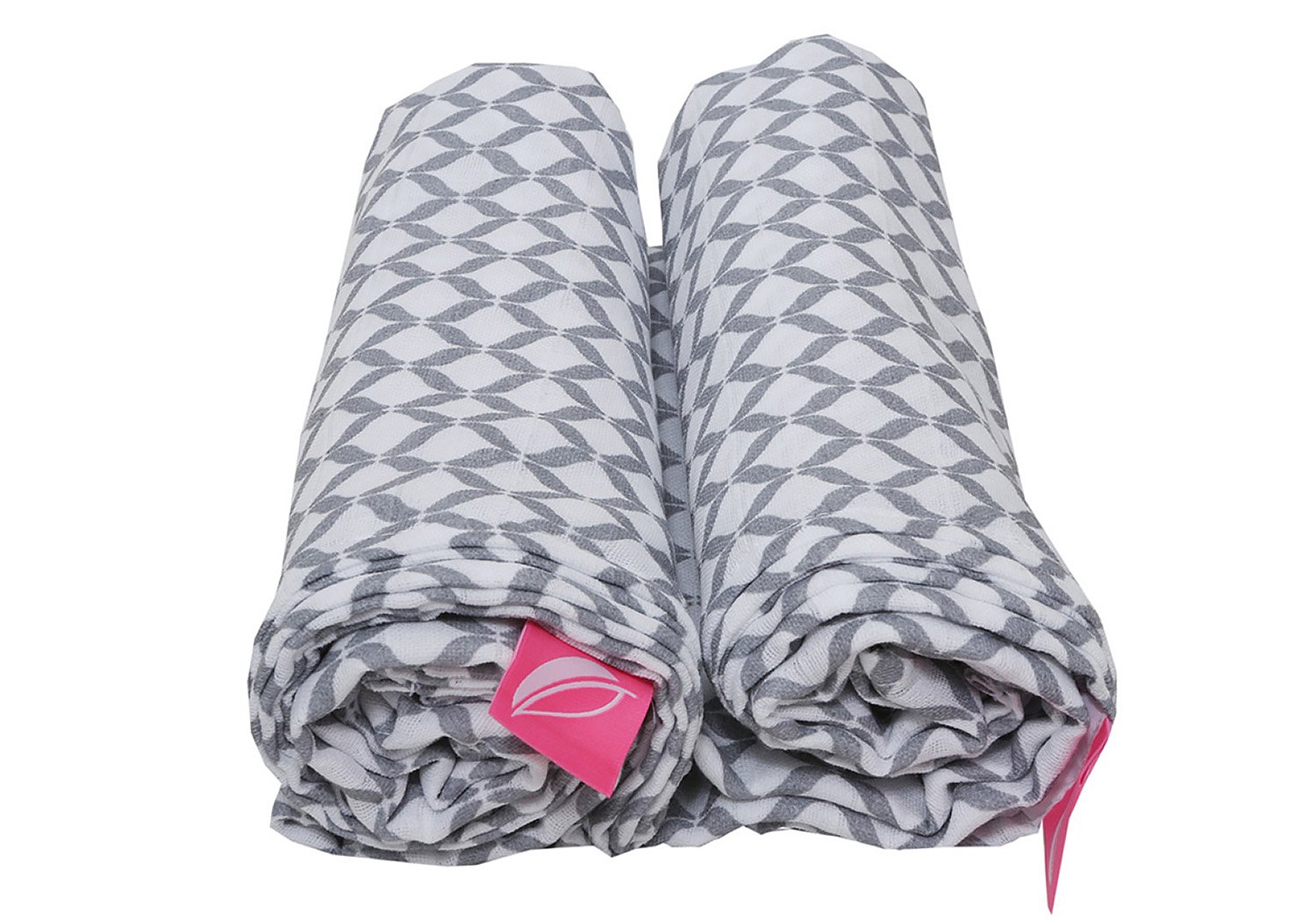 Motherhood Swaddle & Burp Blanket, Swaddling Blanket, Burp Blanket, 100% Pure Cotton, Oeko-Tex Standard 100, Grey with Diamonds