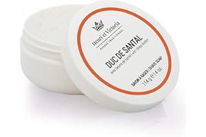 Henri et Victoria Traditional Shaving Soap For Men | Duc de Santal Fragrance | Smooth Shave, Lathers Up Nicely, Long-Lasting Scent | Canadian Made by Skilled Artisan 114 g (4 oz)