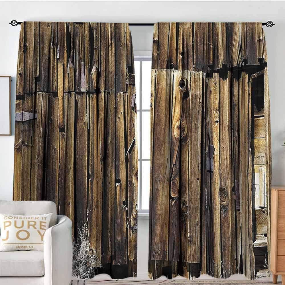 Amazon Com Andrea Sam Tie Up Curtain Rustic Oak Barn Siding Door