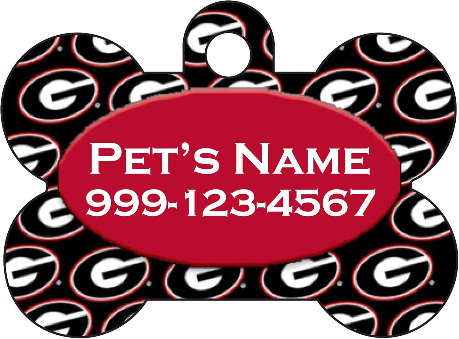Bulldogs Officially Licensed Pet Id Dog Tag Red and Black Pesonalized