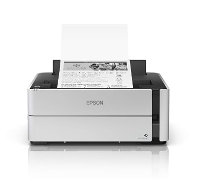 Epson EcoTank ET-M1170 Wireless Monochrome Supertank Printer with Ethernet PLUS 2 Years of Unlimited Ink*,White