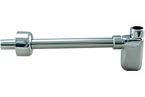 Westbrass D4053-1-26 1-1/4" x 1-1/4" Flat Euro Trap with High Box Flange, Polished Chrome