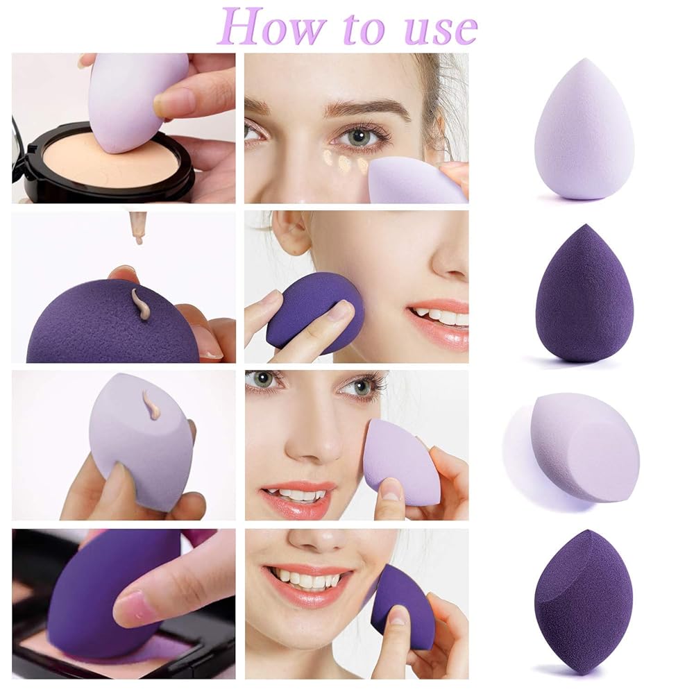Makeup Sponge Blender Beauty Blending Sponge Latex Free (4Pcs) aooty