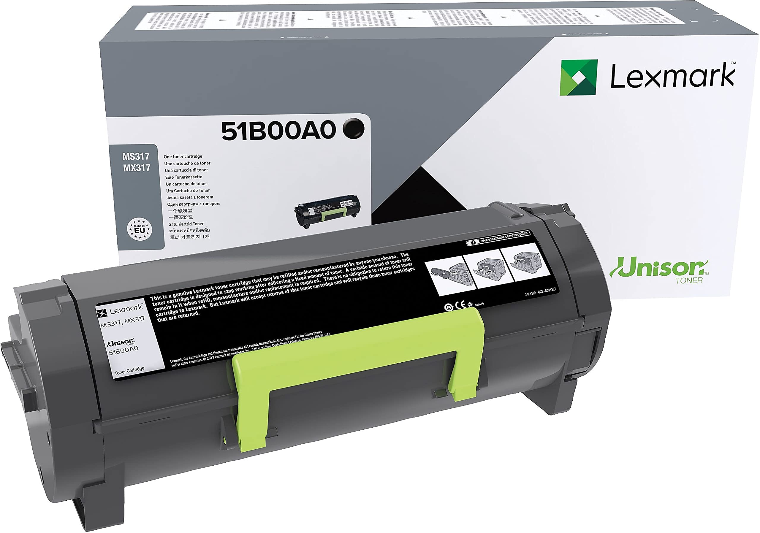 Lexmark 51B00A0 MS317dn MX317dn Regular Cartridge Toner,black