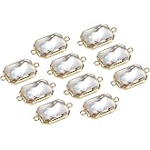 PATIKIL Birthstone Connector Link, Diamond Clear Charm, Glass Jewelry Findings Crystal Bead Link for Drop Dangle Pendants Necklace Bracelet Earring