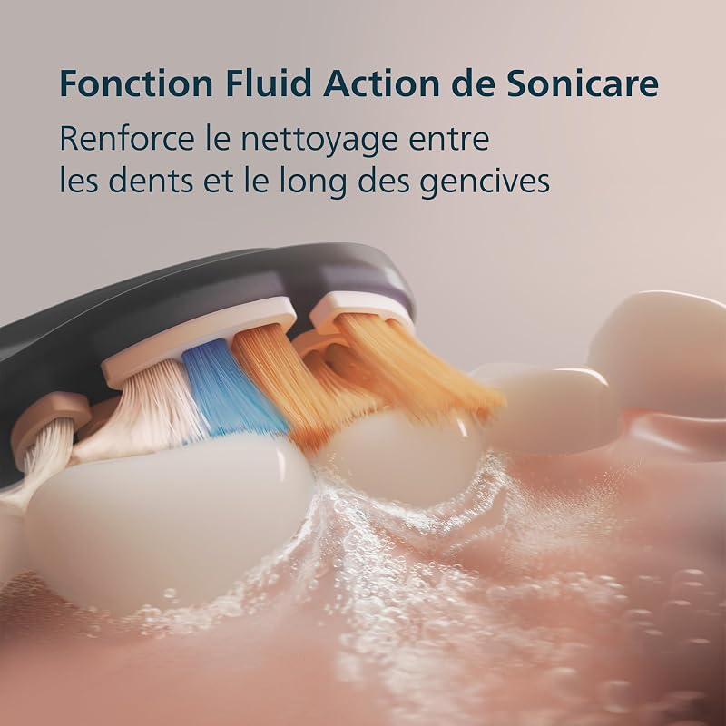Sonicare DiamondClean Smart 9400 - brosse à dents électrique avec 4 modes de brossage, 3 niveaux d'intensité, capteur de pression, connecté à l’application, noir, modèle HX9918/89