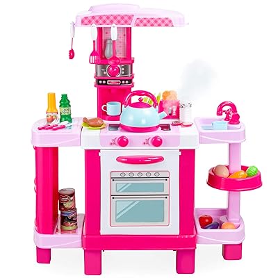 Buy Best Choice Products Pretend Play Kitchen Toy Set For Kids With Water Vapor Teapot 34 Accessories Sounds Realistic Design Utensils Oven Food Sink Pink Online In Poland B08kyjttpw