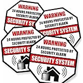 Front Adhesive Vinyl (4 Pack) Home Business Security Burglar Alarm System Window Door Warning Alert Sticker Decals - Single S