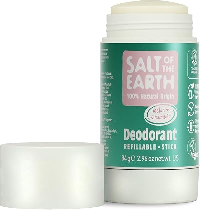 Salt Of The Earth Melon & Cucumber Deodorant Stick 84g Refillable UK Made