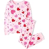 The Children's Place girls Long Sleeve Top and Pants Snug Fit 100% Cotton 2 Piece Pajama Set