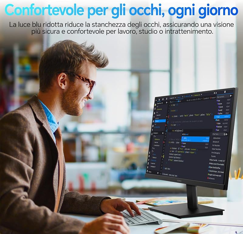Monitor Ufficio 24 Pollici VA FHD 100Hz Eye Care Schermo E2412F
