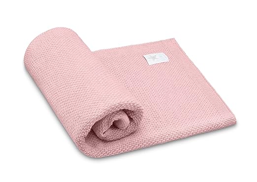 Elimeli Babydecke Wolldecke Kuscheldecke 100% Merino Schurwolle perfekt für Babys in Geschenkverpackungen (Pink)