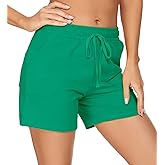 Tandisk Women's 5" Casual Jersey Cotton Shorts Lounge Yoga Pajama Walking Shorts with Pockets Activewear