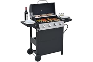 Endark 4-burner | 34,000 BTU all-purpose cast iron bbq grill | Perfect for outdoor cooking, garden, poolside, tailgating and hiking | great for roasting, searing, kebabs