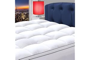 Ihanherry Queen Mattress Topper for Pressure Relief, 900gsm Thick Pillowtop, Cooling Plush Mattress Pad Cover 400TC Top Protector with 8-21" Elastic Deep Pocket 3D Snow Down Alternative Fill-White