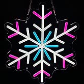 Neon Sign, Giant Snowflake Merry Christmas Neon Sign, USB Powered for Xmas Party Decoration, Colourful (Snowflake)