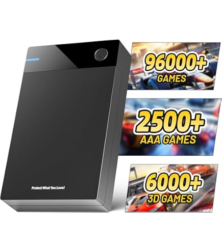 Kinhank 12TB Retro Game Hard Drive with 96000+ Classic Games,Video