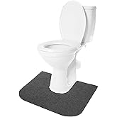 RESILIA Universal Rounded Commode Potty Training Mats - Super-Absorbent Toilet Training Rug for Kids, Universal Bathroom Protector Pads, 2 Pack, Charcoal, Made in The USA