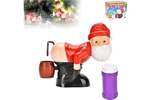 Fart Bubble Machine, Santa Claus Christmas Gnomes Bubble Machine, Butt Bubble Blower Machine Santa Toy with Flashing Lights, 