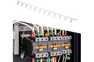 GAEIRT 1P Bus Bar, Breaker Bus Bar Wear Resistant Insulation, Circuit Breaker Buss Bar Combing Terminal Block Pure Copper PVC, for C45 DZ47 IC65N Type(12 way)