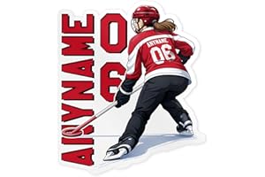 Custom Hockey Ringette Sports Sticker Personalized Ringette Girl Player Name and Number Waterproof Die-Cut Vinyl Stickers for