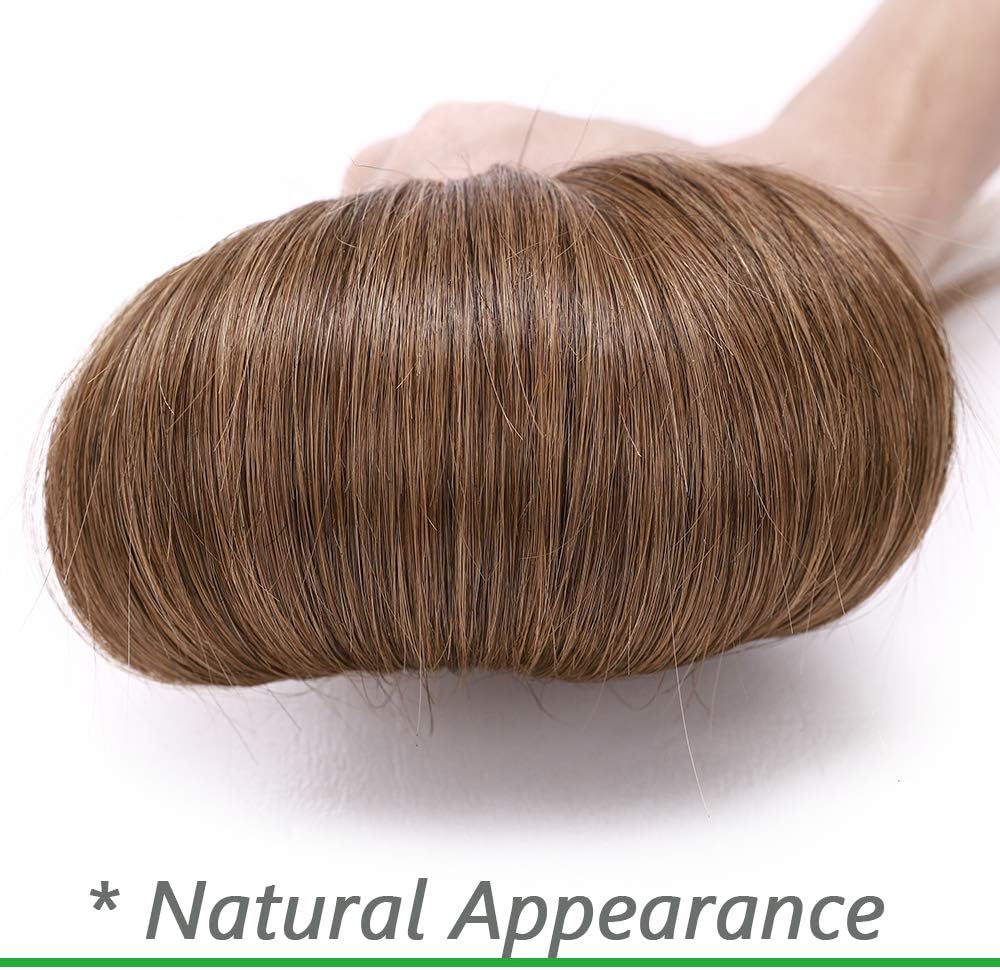 Silk-co 24"-60g One Piece Clip on Hair Extensions Seamless Clip in Hair Extensions #06 Light Brown Real Remy Human Hair Extension 3/4 Half Head Natural Straight - Image 4