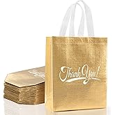 30 Pcs Thank You Gift Bags with Handles 10"H x 8"L x 4" W Inch Bulk Reusable Thank You Return Gift Bags Nonwoven Foldable Bag for Business, Shopping, Wedding, Baby Shower, Graduations, Party Favors