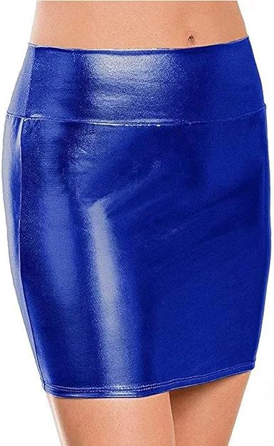Faldas Elegantes De Las Mini Mujeres Latex Falda En De Ropa