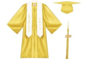 Dlala Preschool and Kindergarten Graduation Cap Gown Stole Package 2025 Tassel Set for Kids, Certificate
