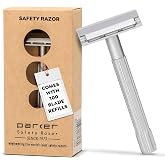 Parker SOLOEDGE Single Edge Safety Razor with 100 Blade Refills | Magnetic Head Simplifies Blade Loading While The Ergonomic Reusable Design Delivers Precise Control For Face And Body.