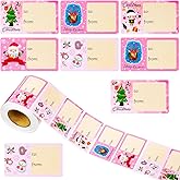 Outus 500 Pieces Christmas Tags Self Adhesive Gift Tags for Xmas Presents Christmas Name Labels Stickers for Wrapping Paper Festival Birthday Holiday Decor(Simple Style,2.76 x 1.57 Inch)
