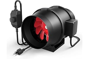 iPower 6 Inch 395 CFM Inline Duct Fan HVAC Exhaust Blower Air Circulation with Variable Speed Controller Vent for Hydroponics Grow Tent, Greenhouse Air Circulation