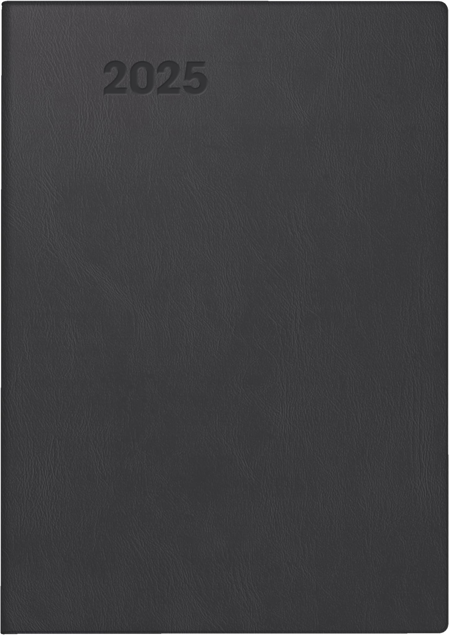 BRUNNEN Pocket Diary Model 713 (2025), 2 Pages = 1 Week, A7, 160 Pages, Plastic Cover, Black