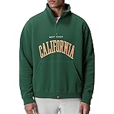 ZAFUL Men’s Vintage Two-Tone Colorblock Quarter Zip Sweatshirt – ALASKA NEW YORK Letter Graphic Fleece Polo Pullover