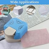LAMXD 3 in 1 Corner Rounder Punch with Hole Punch and Binder Rings Blue view 8