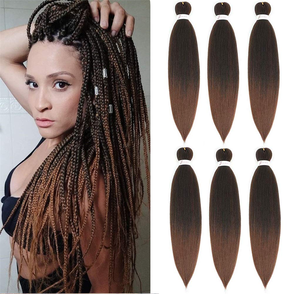 Pre-stretched Braiding Hair 26 inch 6 Packs Professional Synthetic Fiber EZ Braids Yaki Texture Braiding Hair Extensions(T30) — image 1