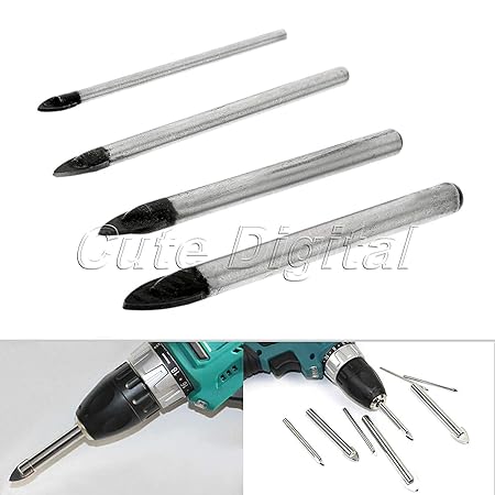 Generic 4Pcs Drills Accessories Drill Bits Set for Ceramic Glass Marble Drilling Woodworking Instruments Power Tools 4/6/8/10mm