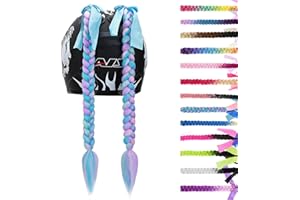 SEGO 1 PCS / 2 PCS Helmet Pigtail Helmet Braids With Detachable Suction Cup With Bowknot Motorcycle Helmet Ponytails Hair Tails Decoretion Many Colors (Helmet not Included)