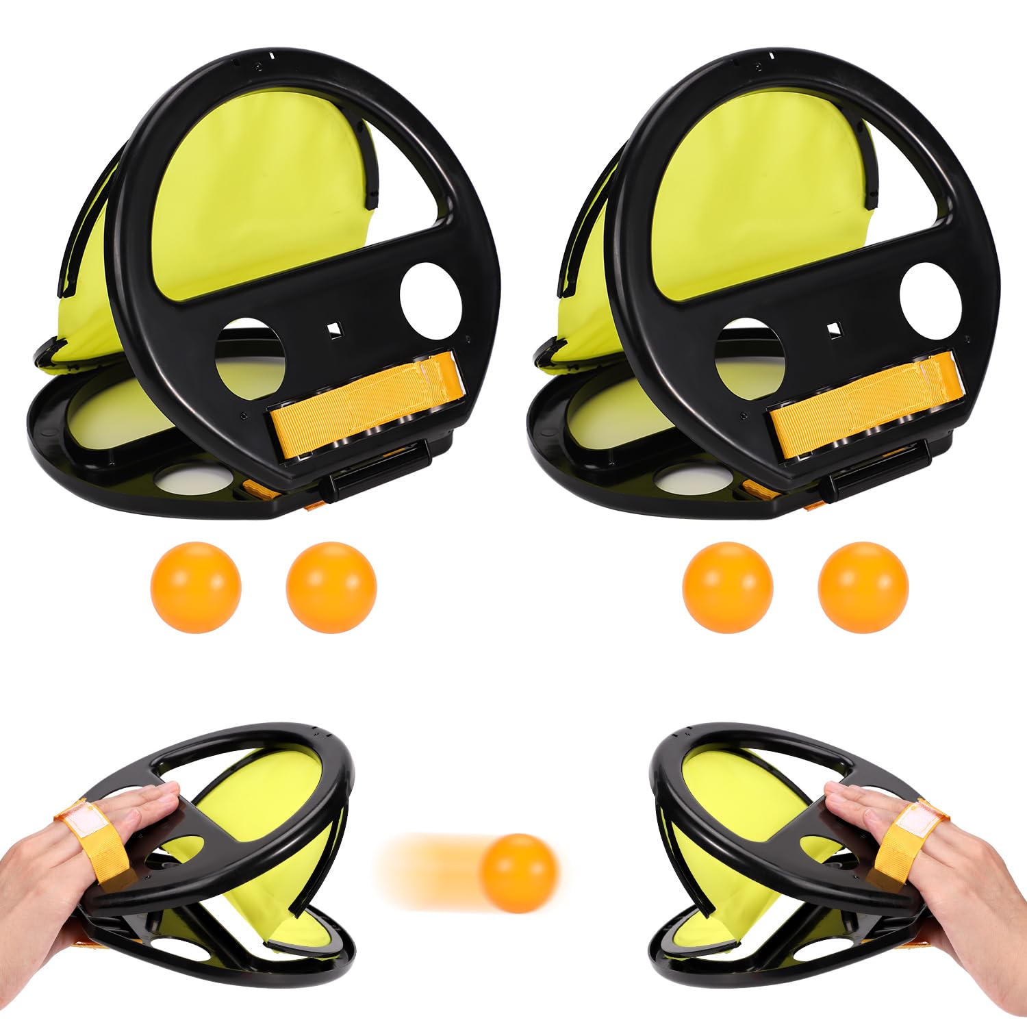 lasuroa 2pcs Catch Ball Game Set, Outdoor Catching Games Squap Catch Ball Game Pool Yard Beach Toys Throw and Catch Game Parent-Child Interactive Games Team Building