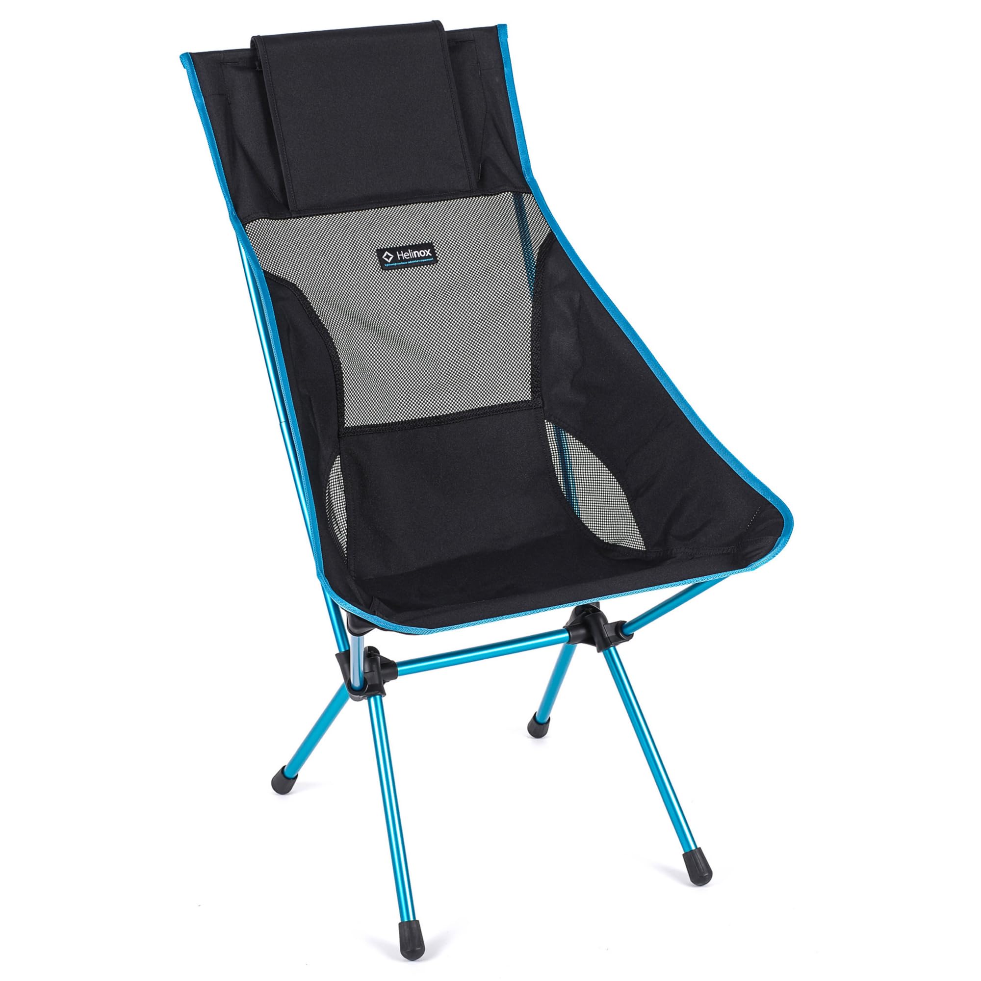 Helinox Sunset Chair, Lightweight High-Back Collapsible Camping Chair, Black, 1.56kg, with Side Pockets