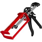 Epoxy Gun Dual Component 200ml &ndash; Manual 1:1 &amp; 2:1 Ratio Adhesive Applicator for Epoxy, Urethane, Acrylic,High-Thrust 2-Part Adhesive Gun for Panel Bonding, Structural &amp; Plastic Repair,Red