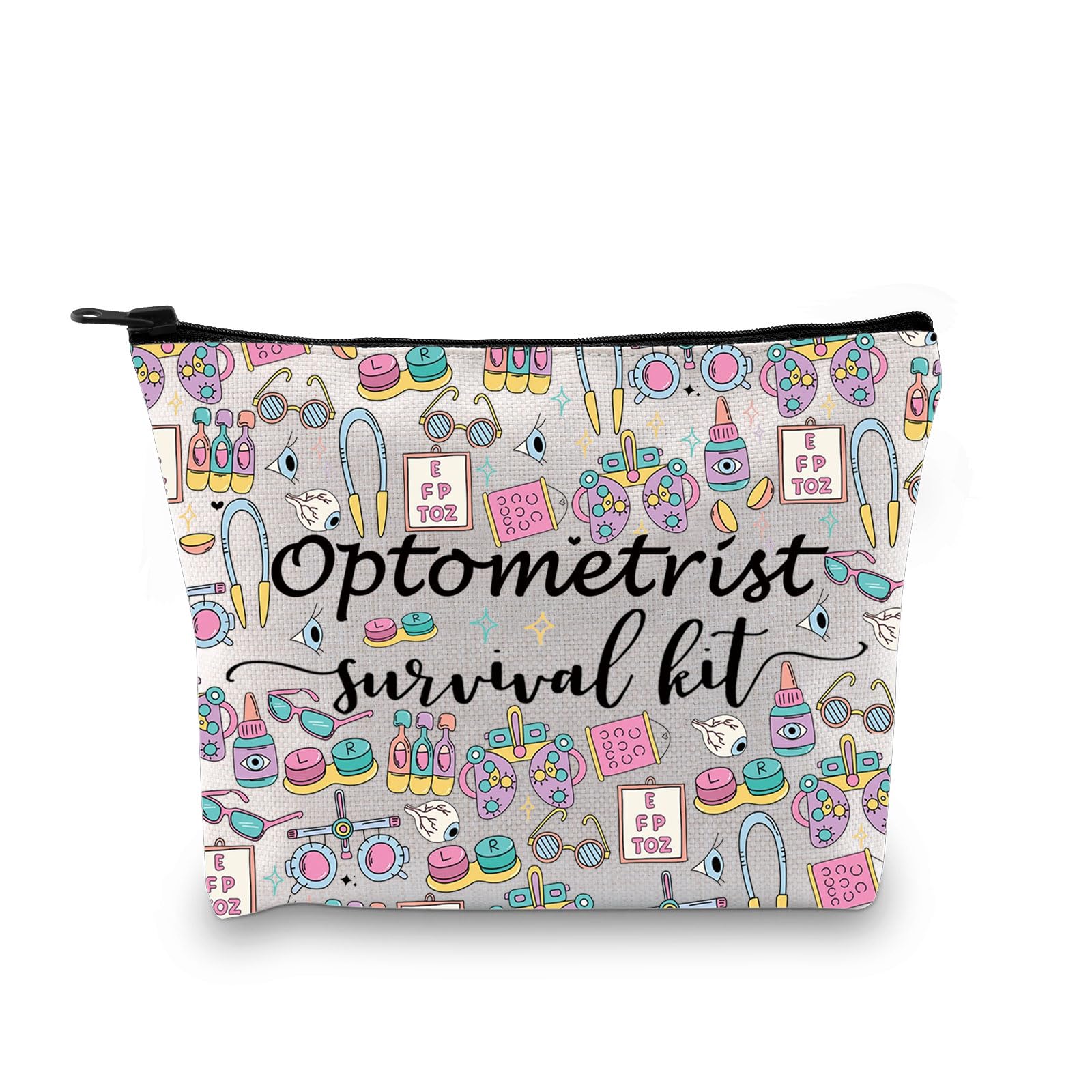 Optometrist Gift Eye Doctor Vision Zipper Pouch Optometrist Survival Kit Makeup Bag Gift for Optometrist (Optometrist Bag EU)