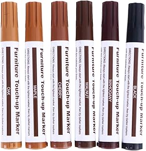 King Rex Set of 13 Furniture Repair Kit, Furniture Repair Markers and Wax Sticks, Furniture Repair Pens for Stains, Scratches, Wood Touch Up Markers and Sticks Kit, Filler Sticks for Deep Scratches