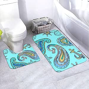N/F - Alfombrilla antideslizante para baño con diseño de mar sobre un