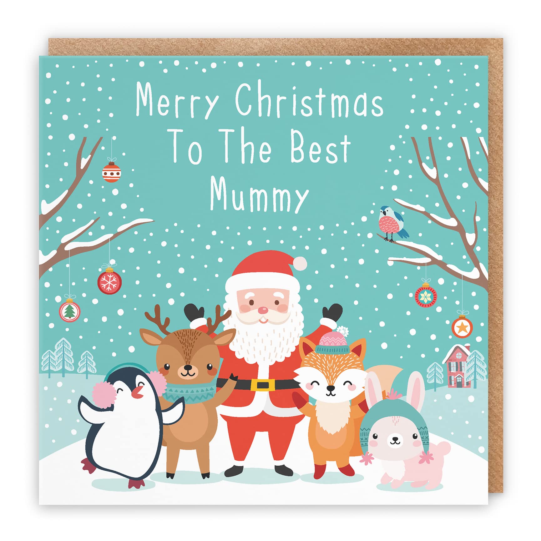 Hunts England - Mummy Christmas Card - Merry Christmas To The Best Mummy - Santa & Friends Collection - Fun Card — image 1