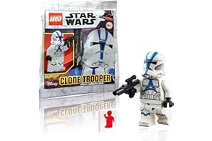 LEGO Star Wars The Clone Wars Minifigure - 501st Legion Clone Trooper with Blaster (75280) with Minifigureland Tile