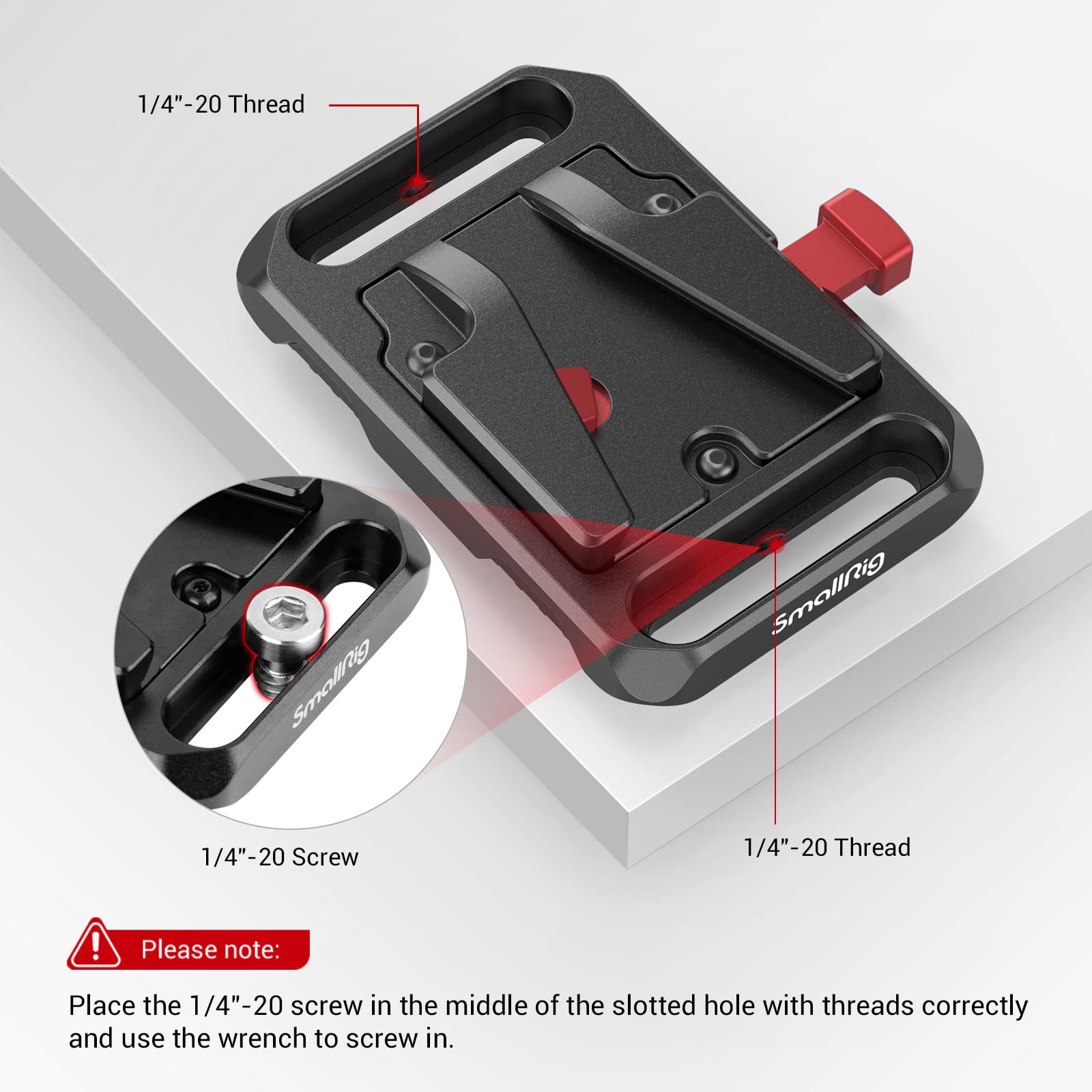 SmallRig Mini V Mount Battery Plate, V-Lock Mount Battery Plate with 1/4
